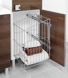 VALL16LD45A1200 1200 x 16 mm Komerokaappi 1750 mm Komerokaappi 1556 mm Pyykkikori kiskolla Kisko 100 % ulostuleva