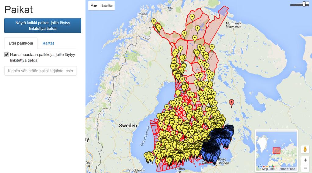 49 joita ei ole aiemmin näytetty kartalla, tulevat nämä paikat automaattisesti näkyviin.