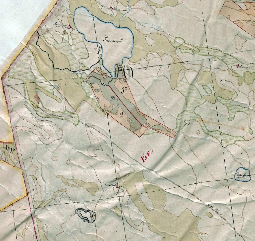 4 Historialliset kohteet Vuoden 1845 pitäjänkartalle on merkitty Maaselänkankaan halki Pyhäjoen rantaan etelään johtava polku ja pitäjäntien pohjoispuolelle pelto nykyisen Marjarämeen ja Pyhäjoen