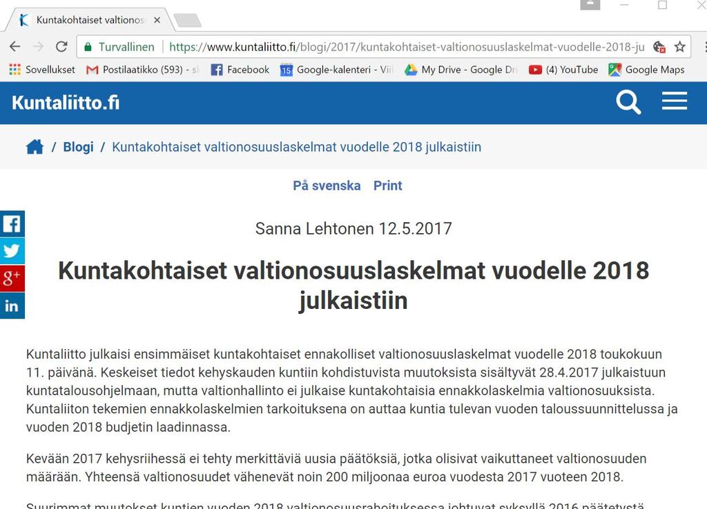 Muutokset 15.6.2017 päivityksessä Perushintoja tarkistettu» Säästö omais- ja perhehoidon kehittämisestä -35 milj. (kustannuksena), -8,9 milj.