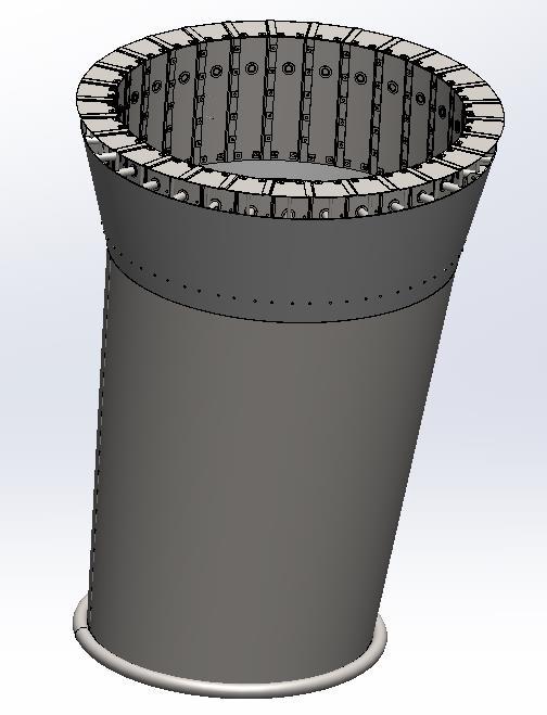 30 KUVA 14. Keskusputken kokoonpano SolidWorks -ohjelmalla voidaan tarkastella kokoonpanon toimivuutta. Mallista nähdään, kuinka kokoonpano ja standardisoidut osat sopivat paikalleen.