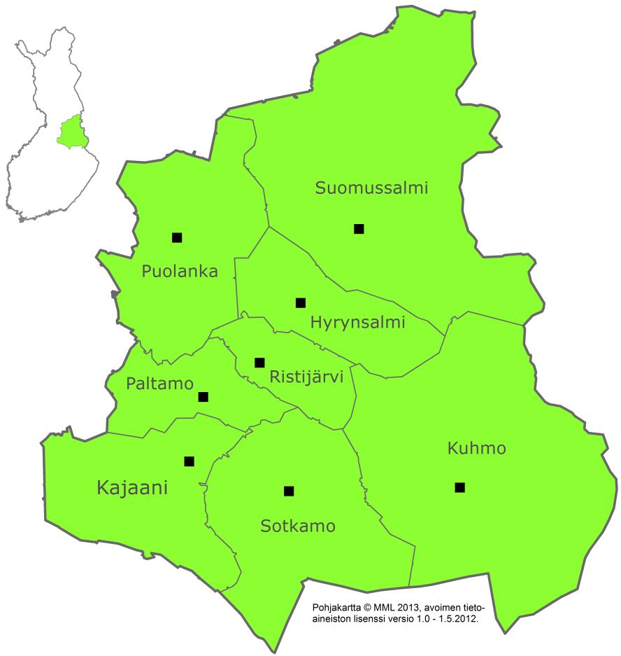 Kainuu Kainuun sosiaali- ja terveydenhuollon kuntayhtymä, Kainuun sote Kunta Asukasluku 31.12.