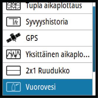 Käytössä olevien tietosivujen selaaminen Selaa käytössä olevia tietosivuja painamalla Sivut-painiketta.