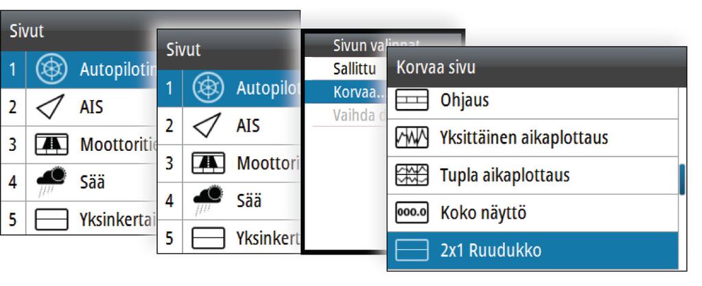 Tiedot ja aikajakson voi muuttaa kullekin aikaplottaukselle valikosta.