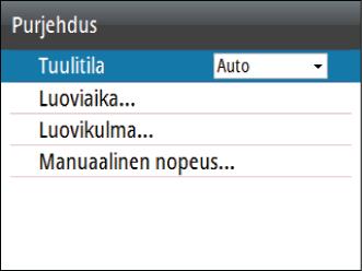 Ú Huomautus: VRF-tilassa tällä parametrilla ohjataan peräsinarvion aikavakiota. Matalampi arvo nopeuttaa peräsinarviota, eli se saavuttaa veneen liikkeet nopeammin.