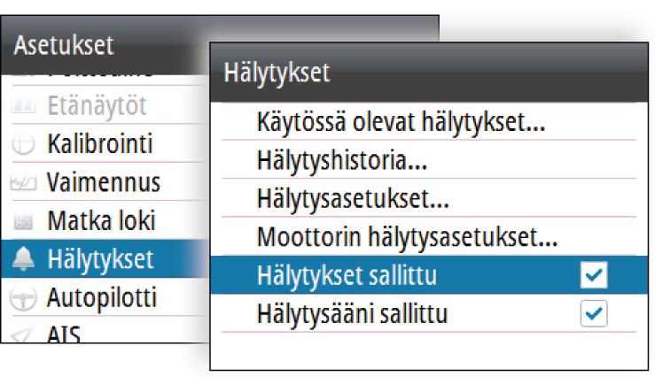 Ú Huomautus: muista kuin Navicon yksiköistä tullut hälytys on hyväksyttävä hälytyksen laukaisseessa yksikössä.
