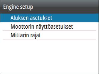 Simuloi Näyttö toimii simuloiduilla tiedoilla. Simulaattorin avulla voit tutustua yksikköön ennen sen käyttöä vesillä. Aktivoitu simulaattoritila ilmaistaan näytössä.