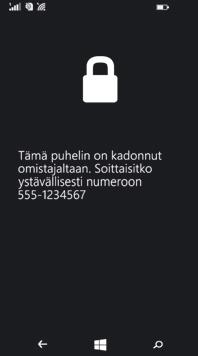 Kadonneen Windows Phonen ruudulle voi lähettää viestin. 40 MPC 1/2015 hyvät puolensa, sillä niillä käskyt menevät perille ilman nettiyhteyttäkin. Muutoin paikannus toimii kuten pitääkin.