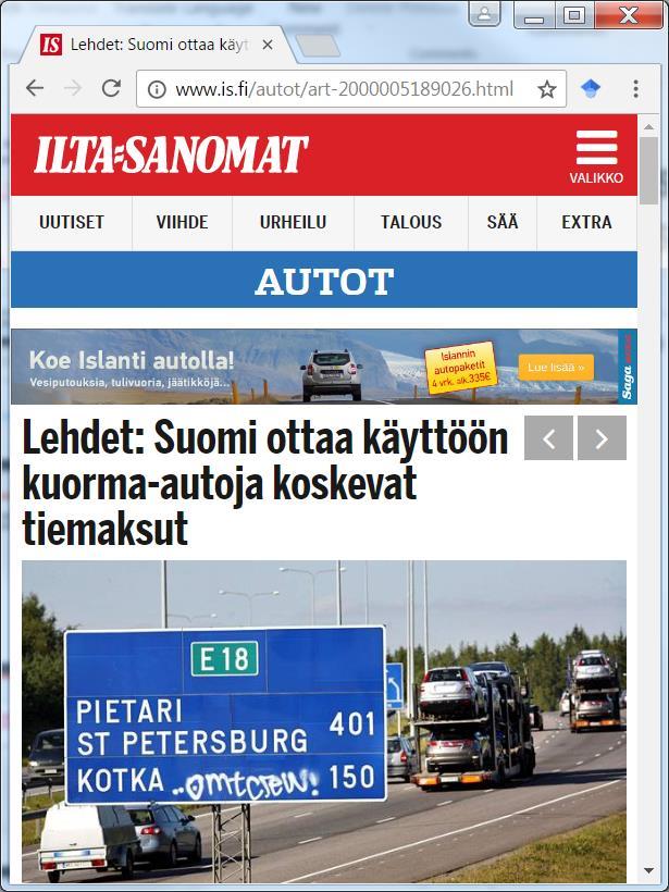 Tiemaksuja suunnitellaan