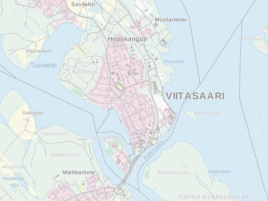TARKASTELUALUE Viitasaaren koulukampus sijaitsee noin kilometrin etäisyydellä Viitasaaren keskustasta pohjoiseen.