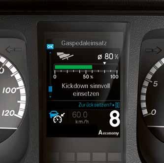 FleetBoard-käyttöanalyysi 1). FleetBoard-käyttöanalyysi auttaa saavuttamaan kulutusta ja kulumista vähentävän ajotavan. Telematiikkajärjestelmä kerää kuorma-autosta teknisiä tietoja ja arvioi ne.