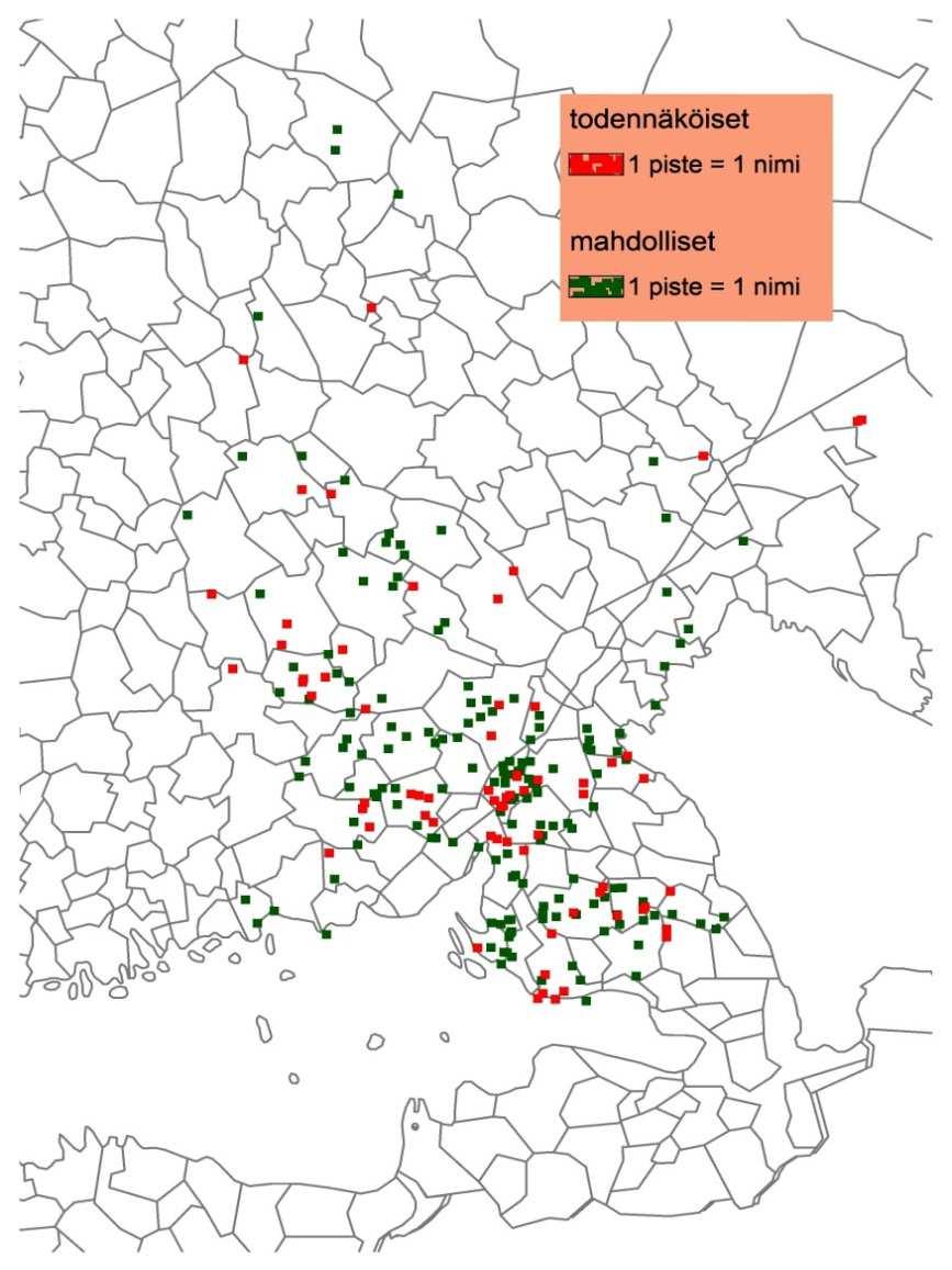 Vanhinta nimikerrostumaa voi jäljittää myös asutusnimistön avulla.