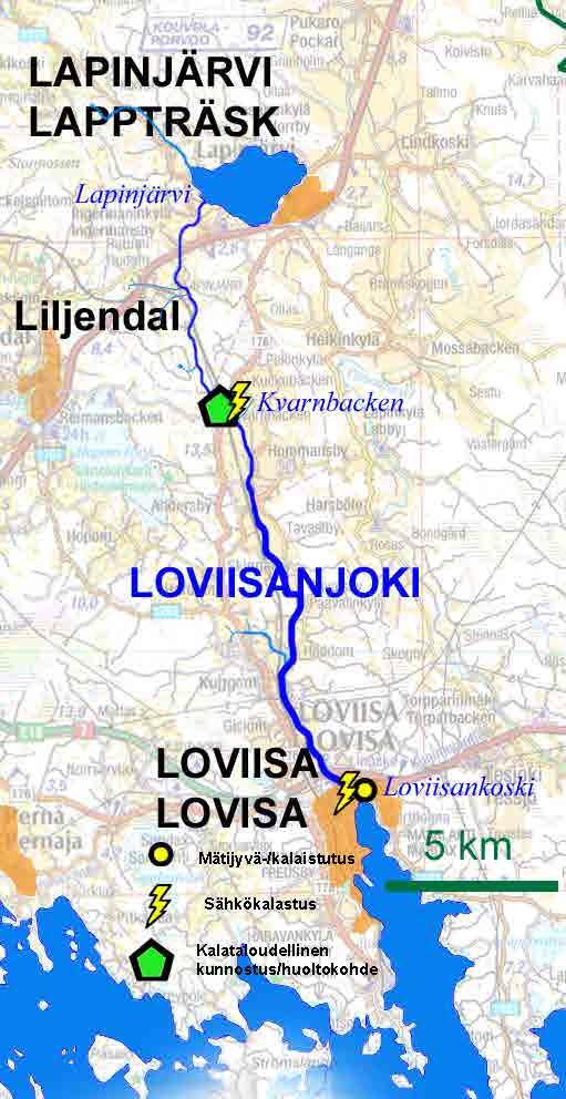 40 3.7 Loviisanjoki Loviisanjoki saa alkunsa Lapinjärvestä ja se laskee Loviisanlahden pohjukkaan kaupungin keskustassa. Pituutta joella on noin 25 kilometriä.