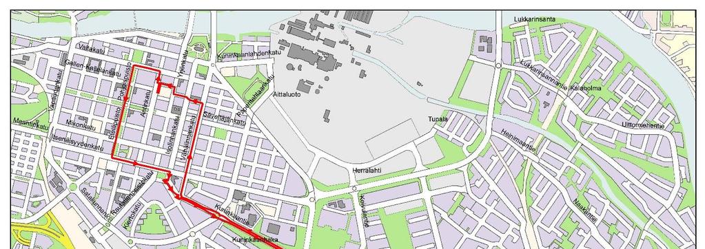 Linja 6 Sampola alueen palvelutasoluokka II, Sampolan suunnan