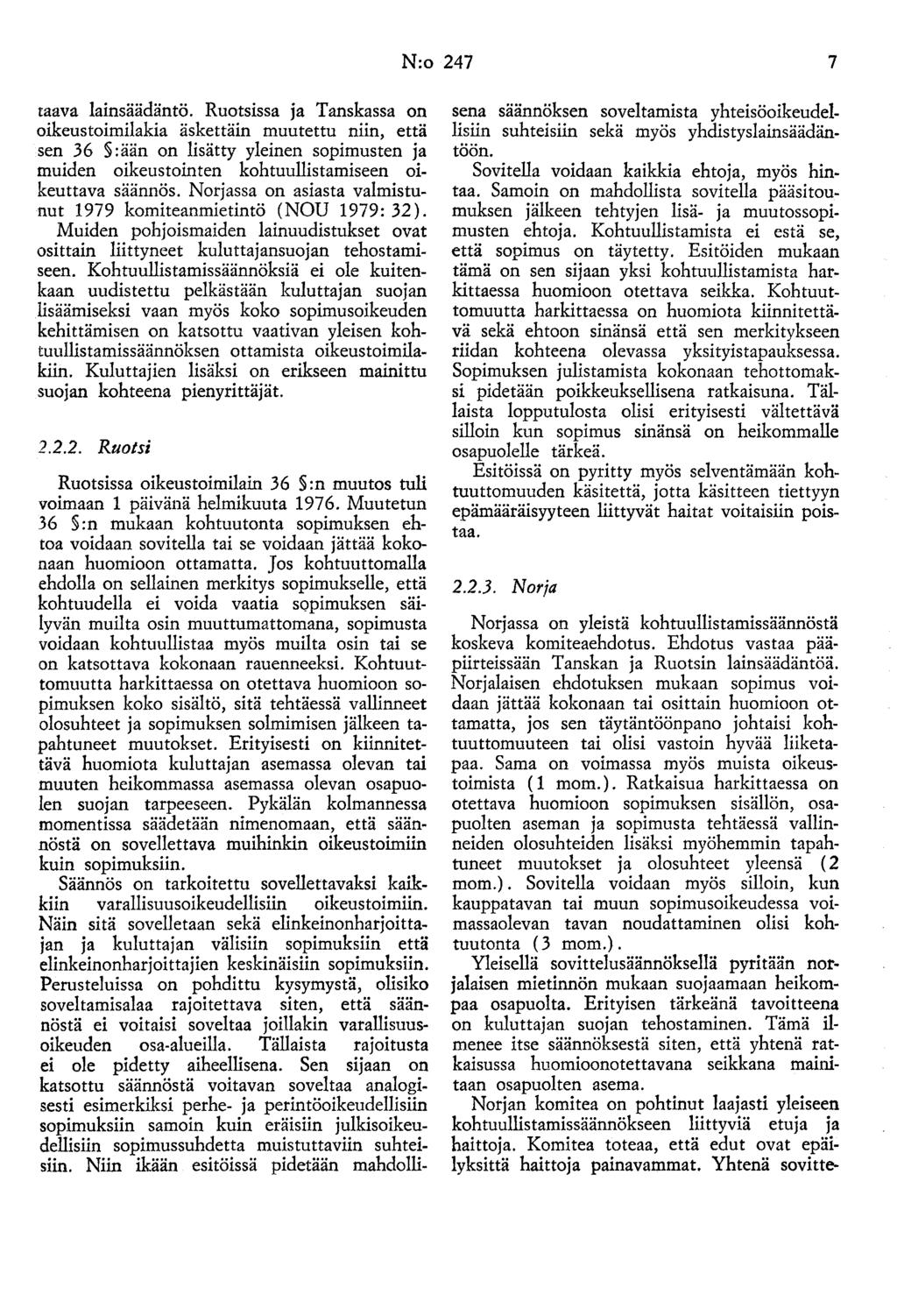 N:o 247 7 taava lainsäädäntö.
