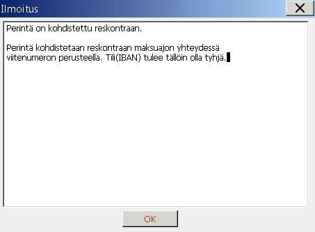 Ilmoitus hyväksytään painamalla Ok.