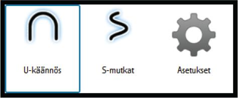 Käännösten pikavalikko, joka avataan painamalla TURNpainiketta.