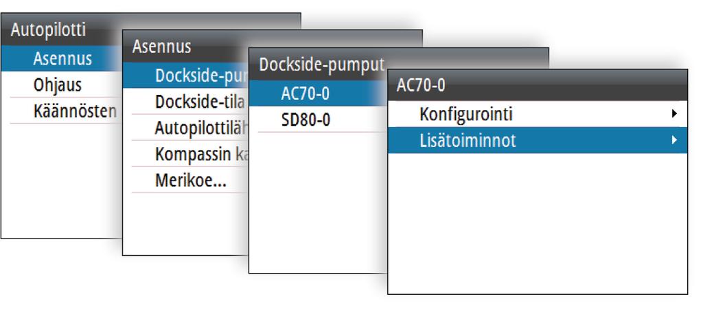 AC70 Lisäasetukset Peräsimen vähimmäisvaikutus Jotkin veneet eivät reagoi pieniin kurssin säilyttävän sijainnin peräsinkomentoihin, mikä voi johtua peräsimen pienestä koosta, peräsimen ohittavan