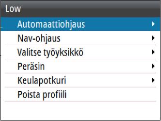 Alkuparametrit määritetään automaattisesti samalla, kun valitset aluksesi tyypin. Merikokeen aikana parametreja säädetään optimaalisen ohjauksen saavuttamiseksi.