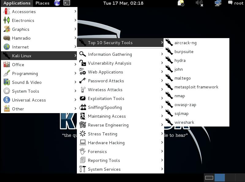 20 Kali Linux Kali Linux on Debian-pohjainen Linux-jakelupaketti, joka on suunniteltu erityisesti penetraatiotestausta varten.