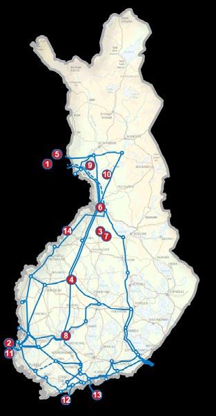 29 Suomen sähköjärjestelmä on liittynyt suurjännitteisillä vaihtosähköyhteyksillä Pohjois-Ruotsiin ja Pohjois-Norjaan sekä tasasähköyhteyksillä Keski-Ruotsiin, Viroon sekä Venäjälle.