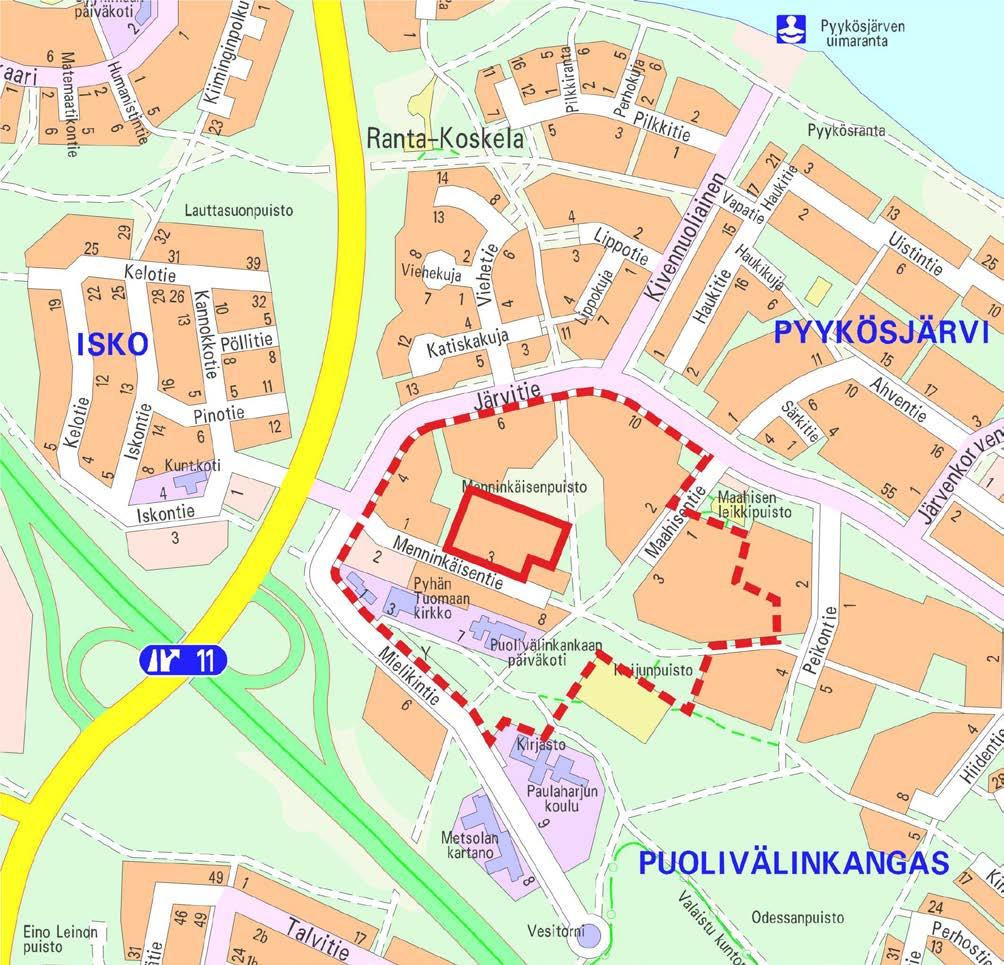 1/4 Sivu 2 Menninkäisentie 3 asemakaavan muutos Osallistumis- ja arviointisuunnitelma Puolivälinkankaan kaupunginosan kortteli 44 tontteja 1 ja 2 koskeva asemakaavan ja tonttijaon muutos Kaavatunnus