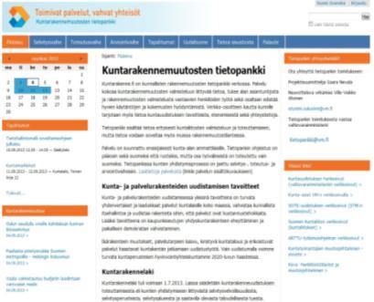 -tietovirtojen kehittäminen Kunta-valtion yhteistyön kehittäminen