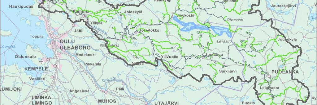 Valumaalueen koko on 3 845 km 2 ja järvisyys 3,4 %.