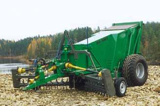 22,5 x 550 kaikki nivelakselit hydraulityöntövarsi jatkoletkuilla viljelysuunnanmukainen taottu seula rautakanki telitukipyörät (5- ja 6 m:n malleihin) työkalu- ja varaosasäiliö