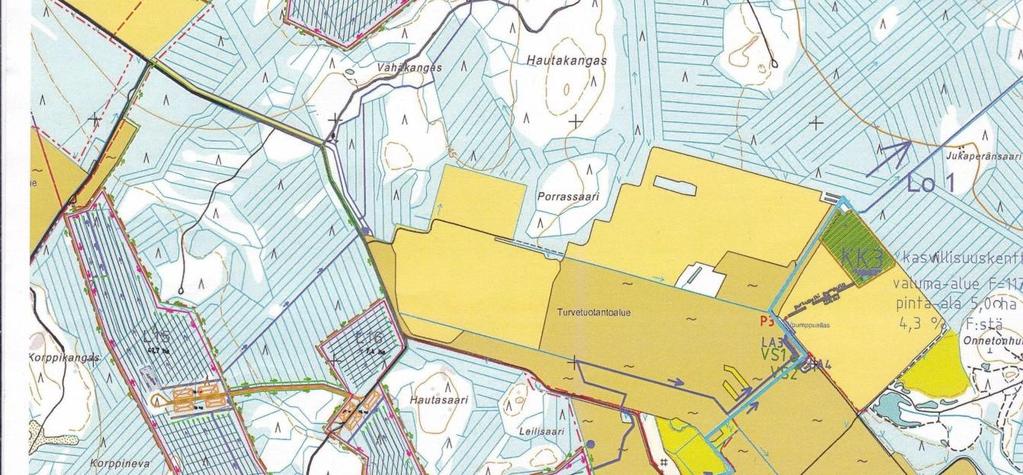 Iso-Korvanevan selvitysalueet