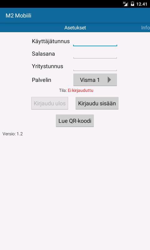 M2 MOBIILI KÄYTTÖOHJE (3/9) 2.1 Asetukset Kirjaudu ensin normaalisti M2:n web-käyttöliittymään. Valitse sieltä Asetukset välilehdeltä Käyttäjän asetukset toiminto.