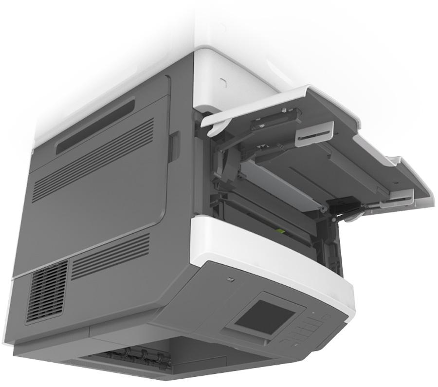 B5 EXEC LTR A4 A5 Käyttö: MS810de 105 6 Valitse tulostimen ohjauspaneelin Paperi-valikosta paperilaji- ja paperikokoasetukset, jotka vastaavat lokerossa olevaa paperia.