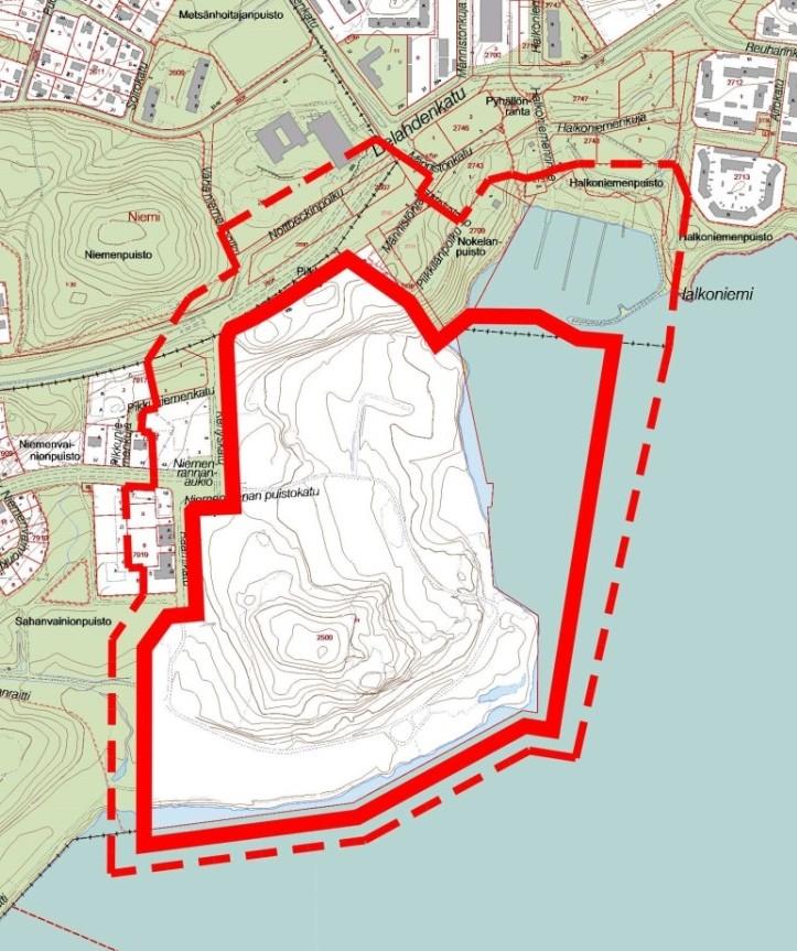 1. SUUNNITTELUALUEEN KUVAUS Suunnittelualue sijaitsee noin 9 km luoteeseen kaupungin keskustasta Kehyskadun ja Raamikadun itäpuolella. Suunnittelualue on entistä Metsä Board Oyj:n teollisuusaluetta.