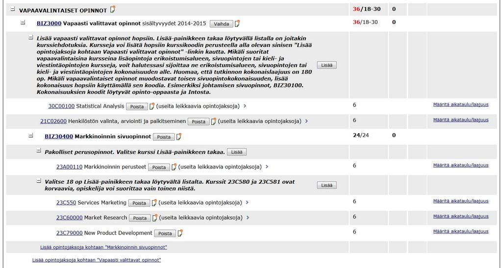 Vapaasti valittavat opinnot + toinen sivuaine Mahdollisen toisen sivuaineen voi