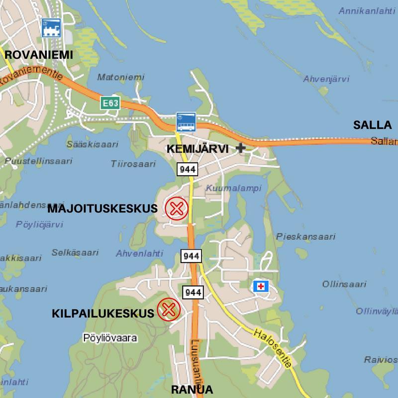 Kilpailukeskus Kilpailukeskuksena toimii Pöyliövaaran urheilualue. Se sijaitsee 1,2 kilometrin päässä Kemijärven keskustasta, osoite on Urheilukatu 16. Kilpailukeskus aukeaa lauantaina klo 8.