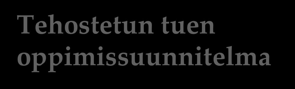 Jos yleinen tuki ei riitä - > Tehostetun tuen oppimissuunnitelma Henkilökohtainen