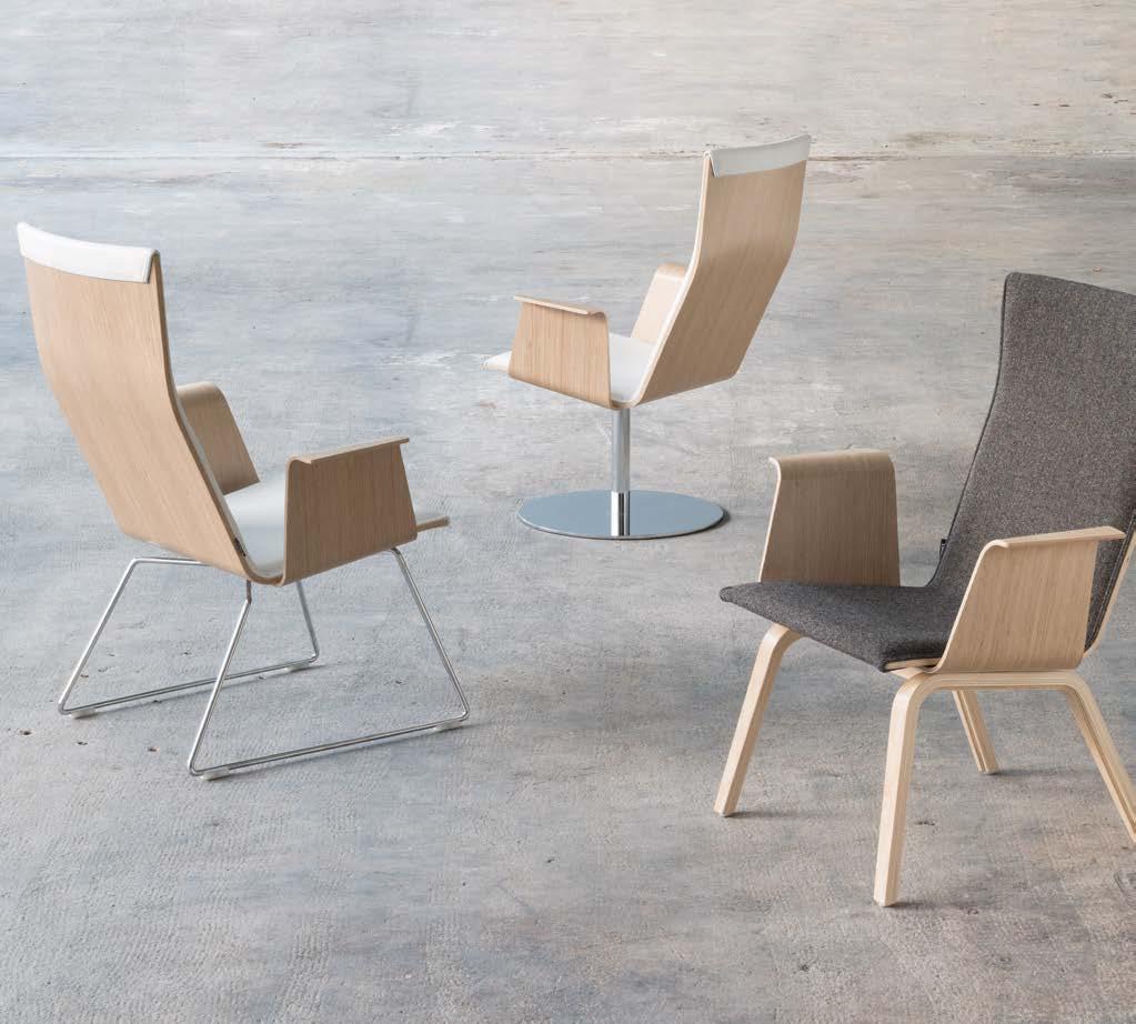22 Työympäristöt 23 Duo Lounge Design Antti Olin UUTUUS 3291, 3293, 3295 Duo istuinperhe on laajentunut uusilla Duo Lounge-tuoleilla.
