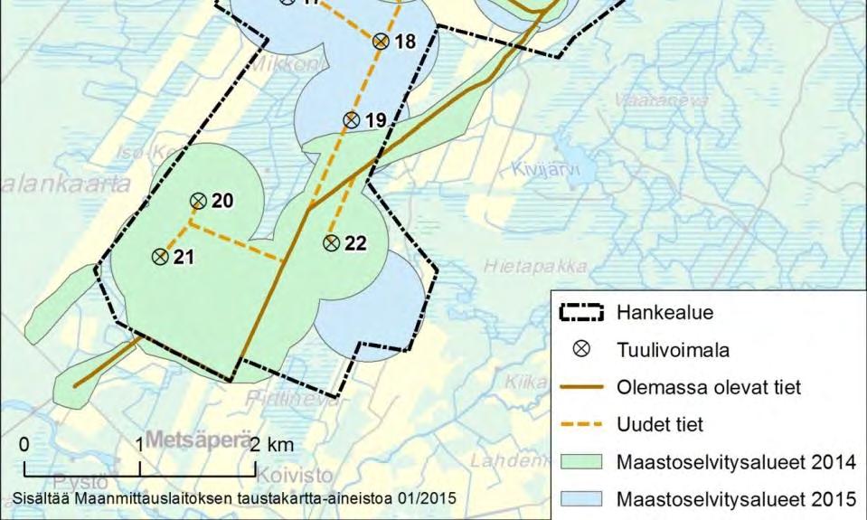 tuulivoimalat karttapohjalla.
