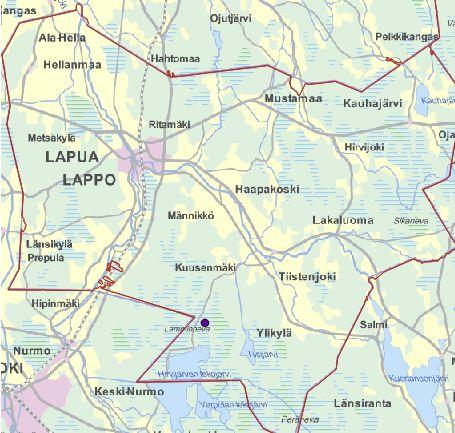 Sijainti Kohde sijaitsee Lapuan eteläosassa aivan Hirvijärven tekoaltaan pohjoispuolella rajautuen osittain luoteessa Seinäjoen rajaan (etintä Nurmoa).