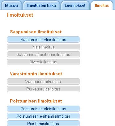 Turvatietoilmoituspalvelun ilmoitustyypit Edellyttävät