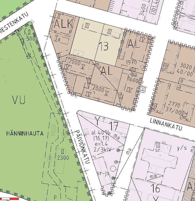 Kuva 3:Ote ajantasa-asemakaavasta.