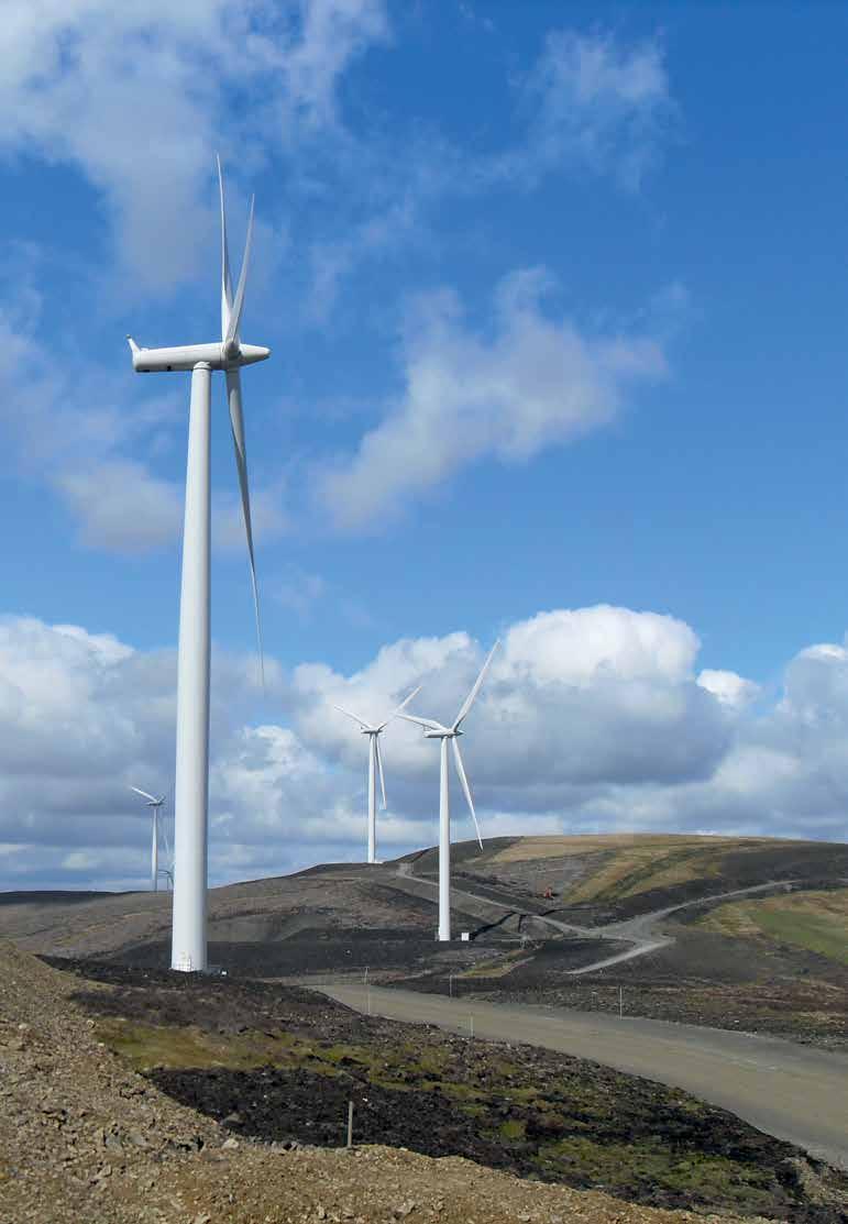 Referenssikohteemme Etelä-Lanarkshiressä (Iso-Britanniassa) Clyden tuulivoimapuisto Keski-Skotlannissa: 154