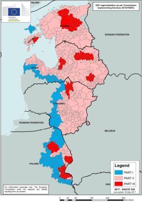 Ihmisten ja tavaroiden liikkuminen Suomen ja ASF-alueiden välillä Vuosi 2011 (lähimmät tapaukset Venäjällä) Suomen ja Venäjän raja on EU:n ns.