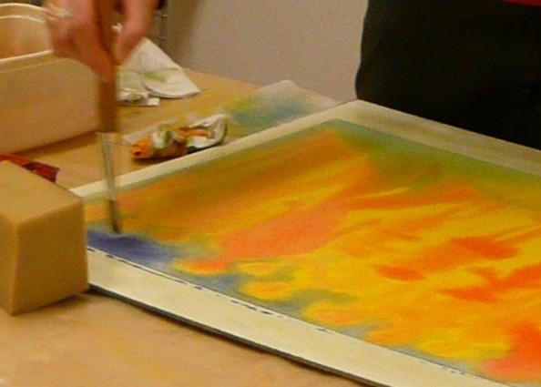 Maalaamisessa käytetään enimmäkseen märkätekniikkaa.