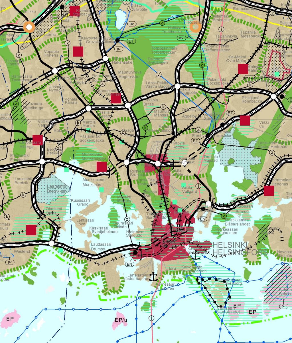 20 Ote Uudenmaan maakuntakaavaehdotuksesta 15.9.2004. 3.13 Yleiskaava Keski-Pasila on Helsingin yleiskaavassa 2002 (kaupunginvaltuusto 26.11.