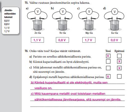 Ympyröi ensiksi sähkökemiallisen parin epäjalompi metalli.