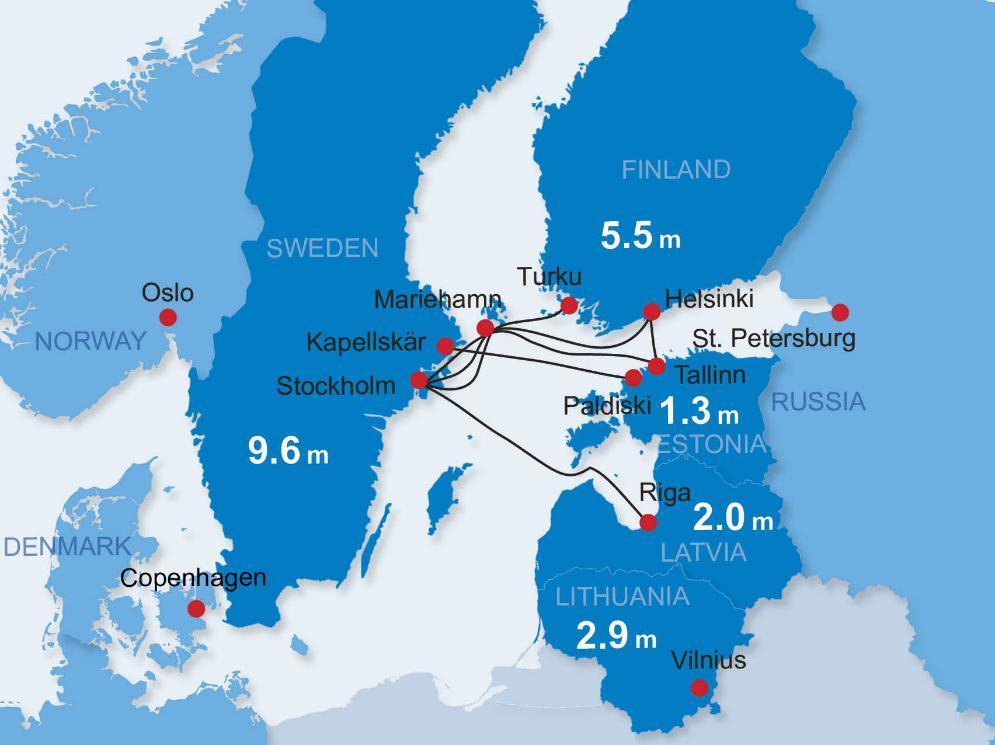 AS Tallink Grupp yksi Itämeren alueen suurimmista matkustaja- ja rahtiliikennevarustamoista. liikennöi Tallink -brändin ja Silja Line -brändin alla kuudella reitillä.