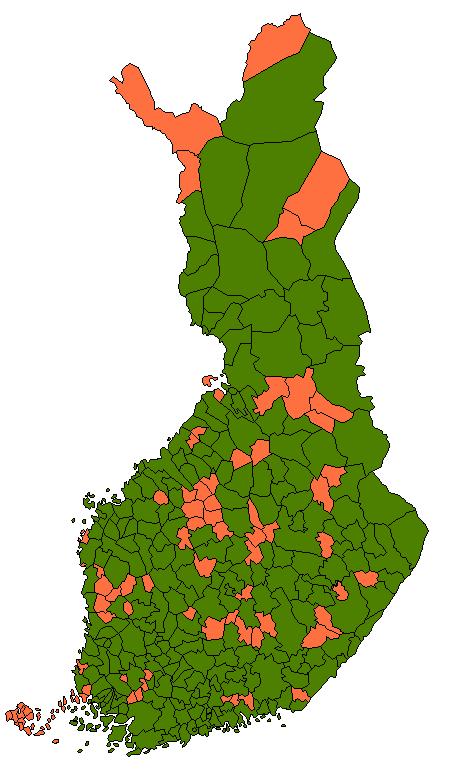 Kuva 1. Sote-yksikköjen muodostuminen valinnanvapausmallissa. Arviointiperuste 3 000 asukasta/kunta.