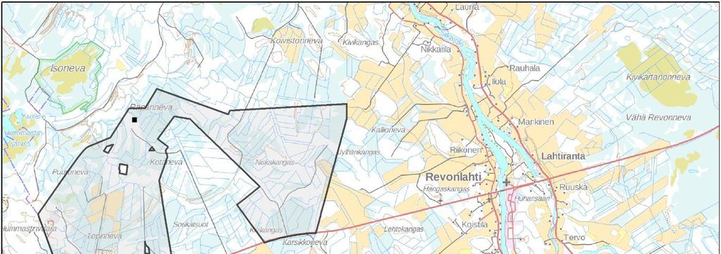 4 noin 70 m Tuulivoimapuisto liitetään omalla uudella 110 kv:n voimajohdolla sähköverkkoon Ruukin kuntakeskuksen luoteispuolella sijaitsevalla Siikajoen sähköasemalla (kuva 4).