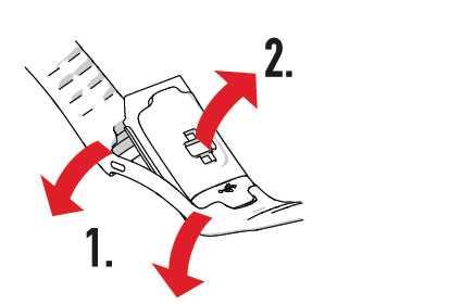 2. Vedä laite irti rannekkeesta. Kiinnitä ranneke suorittamalla vaiheet päinvastaisessa järjestyksessä.